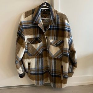 ZARA plaid shirt jacket